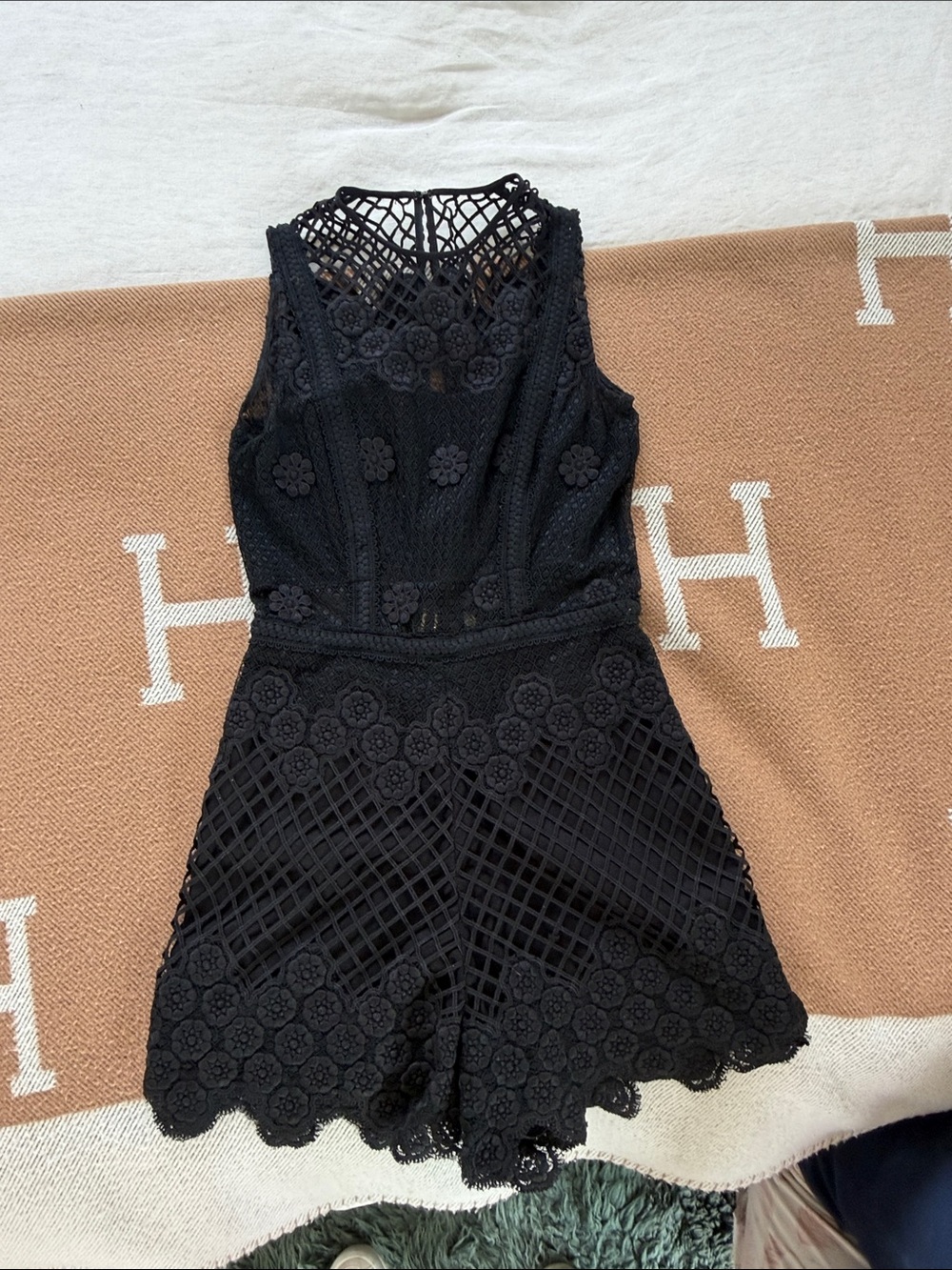 Alexis Black Lace Sleeveless Romper